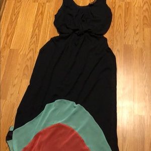 Navy coral and mint maxi dress